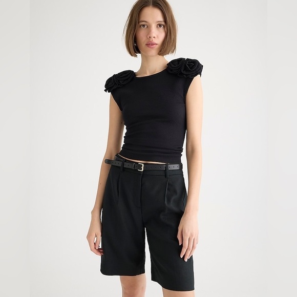 J. Crew Tops - J Crew Vintage rib rosette T-shirt BY422